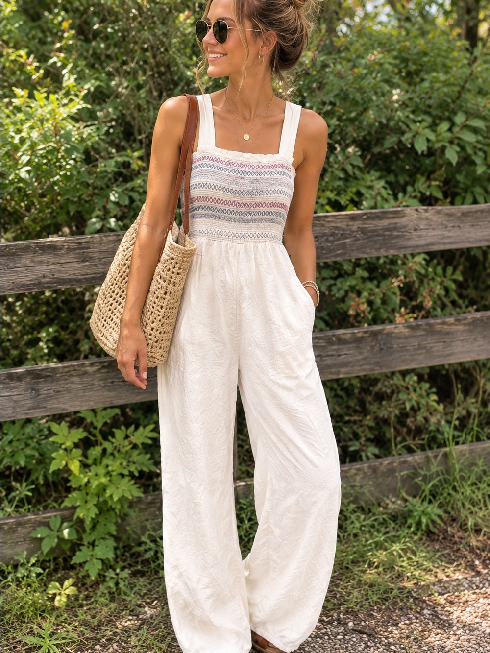 Free People Sienna Smocked Jumpsuit